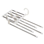 вешалка для брюк тм vetta, 5 уровней, раздвижная, 33x18x13 см, металл, пластик, цвет серый от магазина Барс