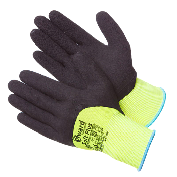 перчатки нейлоновые со вспененным латексным, gward soft plus, 3/4 облив,12/240