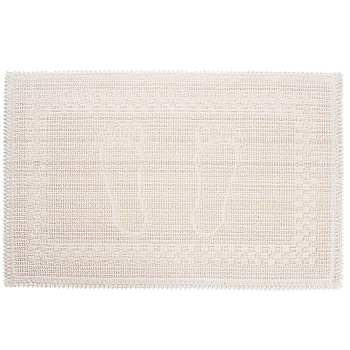 коврик петельный, хлопок, 60x40см, одинарный, экрю от магазина Барс