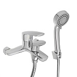 rain смеситель для ванны фианит, короткий излив, душ. набор, картридж 35мм, латунь, хром