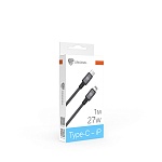 by кабель для зарядки solid type-c-ip, 27w, 1 м, 3a, нейлон, мет. кон., графитовый от магазина Барс