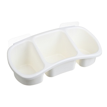 vetta classic полка настенная, три отделения, пластик, 28x12,5x8,5 см, молочный от магазина Барс