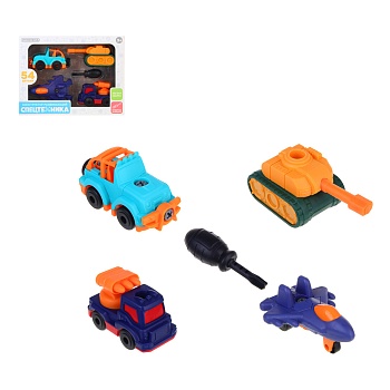 игроленд конструктор развивающий "спецтехника" с отвертками, 54 детали, pp, 26х6,5х20 см