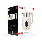 leben чайник электрический 2л, 1500вт, пластик, белый интернет-магазин «Барс»