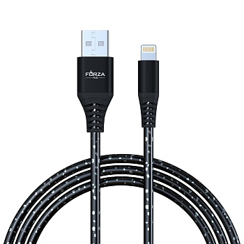forza кабель для зарядки звёздное небо ip, 1м, 2а, 4 цвета, пакет от магазина Барс