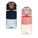 бутылка спортивная для воды с силиконовым поильником тм by sport, 500мл, 18,5x8,5см, pc, 2 цвета