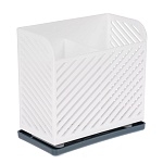 подставка для столовых приборов тм vetta, 15х8х14см, полипропилен, цвет белый от магазина Барс