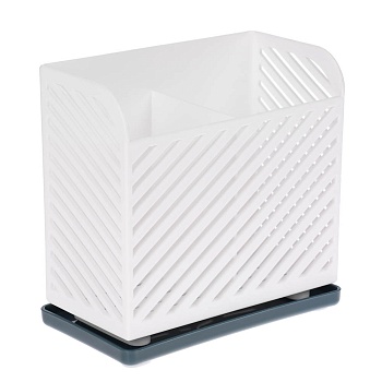 подставка для столовых приборов тм vetta, 15х8х14см, полипропилен, цвет белый от магазина Барс