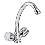 союзкран смеситель для кухни, поворотный излив 20см, керам. кран-буксы 1/2, хром, цинк, sk01-t215