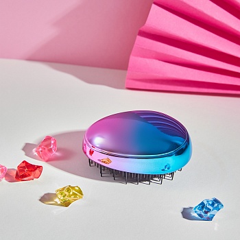 юниlook расческа массажная, пластик, 8,5х6,5см, голубой