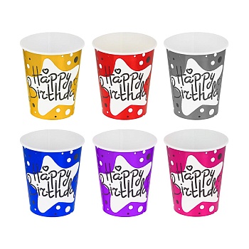 fntastic набор бумажных стаканов 6шт, 250мл, фольгирование, 6 цветов
