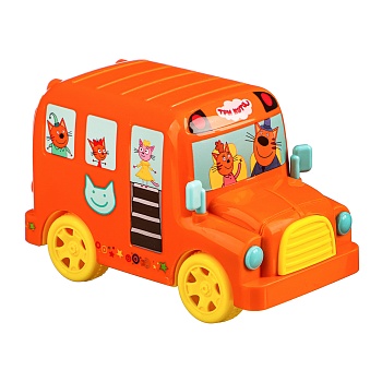 игроленд игрушка музыкальная автобус "три кота", звук, свет, инерция, 3ag13, abs, 11,5х7х5,5см