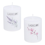 свеча столбик тм ladecor 6x7,5 см, парафин, белая
