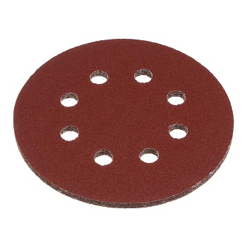 ермак круг шлифовальный из абразивной бумаги на велкро основе, 8 отверстий, p80, 125 мм, 5шт.