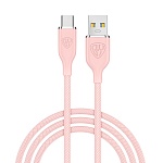 by кабель для зарядки elite type-c, 3а, 1м, быстрая зарядка qc3.0, розовый от магазина Барс