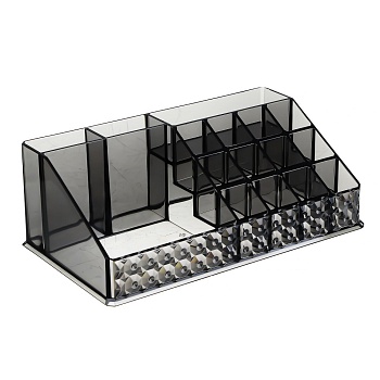 юниlook органайзер для декоративной косметики прозрачный, 22,4х12,6х8см, ps, черный, вз24-32