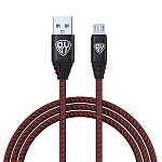 by кабель для зарядки премиум micro usb, 1м, 2а, кожаная оплётка, черный от магазина Барс