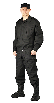 костюм охранника мужской "контрол" летний чёрный