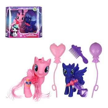 игроленд фигурки с аксессуарами "друзья единорожки" pvc, pp, 21х6х17 см