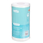 салфетки для уборки тм vetta, в рулоне, 100 шт., 20x22 см., спанлейс