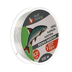 леска "лещ, карась, плотва" тм azor fishing, нейлон, 100м, 0,37мм, 16,0кг, прозрачный