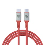 by кабель для зарядки space cable pro type-c - type-c, 1м, 5а, быстрая зарядка, штекер металл, крас. от магазина Барс