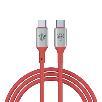 by кабель для зарядки space cable pro type-c - type-c, 1м, 5а, быстрая зарядка, штекер металл, крас. от магазина Барс
