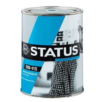 status эмаль пф-115 синяя 0,8кг (для металлических, деревянных, бетонных поверхностей)