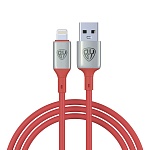 by кабель для зарядки space cable pro ip, 2.4а, 1м, быстрая зарядка, штекер металл, красный от магазина Барс