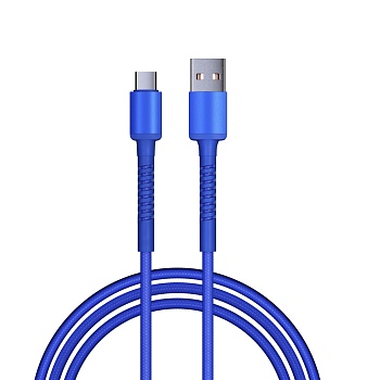 by кабель для зарядки xxl type-c, 2м, 3а, быстрая зарядка qc3.0, синий от магазина Барс