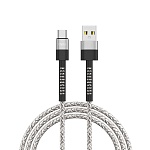 forza кабель для зарядки вертикаль type-c, 1м, быстрая зарядка 2.4а, 12w, тканевый , серый от магазина Барс