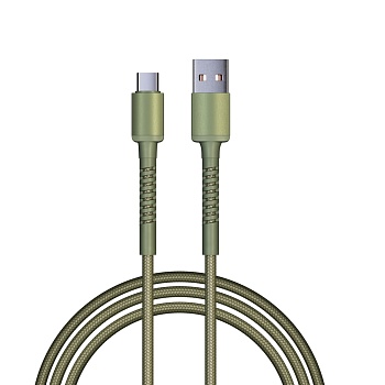by кабель для зарядки xxl type-c, 2м, 3а, быстрая зарядка qc3.0, зеленый от магазина Барс