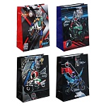 ladecor пакет подарочный, бумажный, 17,5x24x8 см, 4 дизайна, мотоциклы