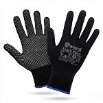 перчатки нейлоновые gward touch point микроточка черные 12/240  