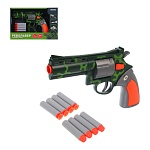игроленд револьвер с мягкими пулями 8 шт, металл, abs, 27,5x4,8x18,5см, 4 дизайна интернет-магазин «Барс»