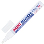 маркер-краска лаковый 4 мм, белый, нитро-основа, алюминиевый корпус, brauberg pro plus, 151444