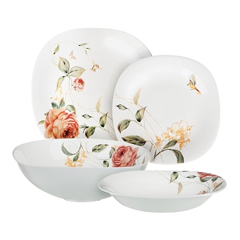 millimi анета набор столовой посуды 13 пр., опаловое стекло, квадратная форма, 19019 интернет-магазин «Барс»