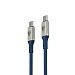 BY Кабель для зарядки Space Cable Pro Type-C - Type-C, 1м, 5А, Быстрая зарядка, штекер металл, синий
