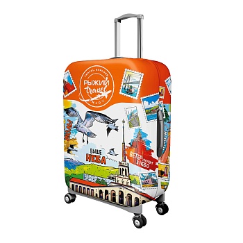 рыжий travel чехол для чемодана cabin size 18-21 дюйм, размер s, 2 дизайна