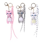 подвеска брелок шнур паракорд и котик тм юl, пу, нейлон, металл, 9,5х4,5 см, 3 цвета