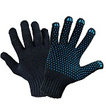 перчатки х/б с пвх черные "экстра" 7,5кл 6 нитей 