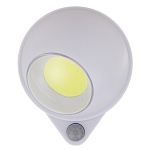 светильник с датчиком движения by, led cob, 6000к, 200 лм, 7,5x9,2x5,5 см, 3xaaa, пластик, белый от магазина Барс