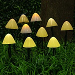 inbloom гирлянда на солн.батарее, 5м, 10led, шампань, 8 реж, грибы 18см, 2v80ma, 1.2v600mah, ip44 от магазина Барс