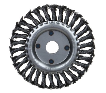 щетка металл. для ушм 150мм/22мм, крученая, дисковая рокот 