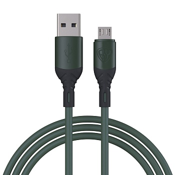 by кабель для зарядки карнавал micro usb, 1м, 2,4а, зеленый от магазина Барс