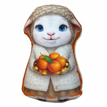 игрушка-антистресс мягкая "праздничная овечка" 20,5 см, полиэстер