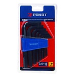 рокот набор ключей - шестигранников 2,0-12мм, 9шт.