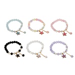 браслет на руку, тм юниlook, d 6,5см, d бусин 0,8см, стекло, 6 цветов, #6