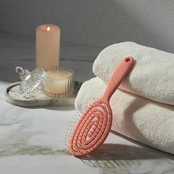 юниlook расческа массажная продувная, пластик, 19,5х6 см, оранжевый