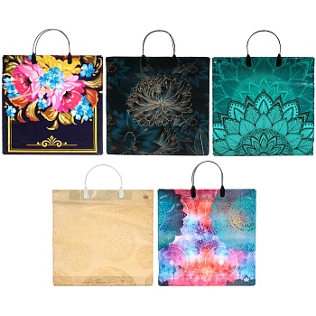 пакет пвд с пластиковой ручкой, 35х36см, 100мкм, 4 дизайна